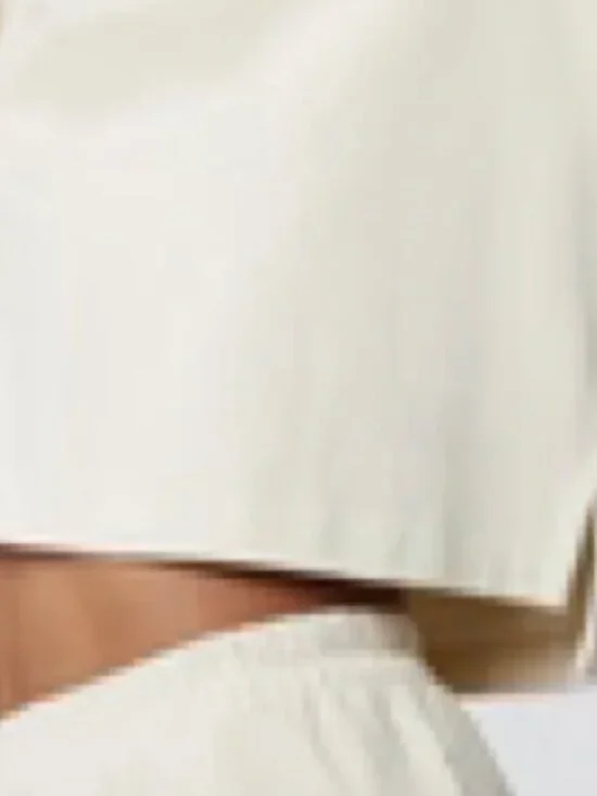 Vuori Short Sleeve Mackenzie Top - Natural Cream Size Small Oversized $88 - Picture 3 of 8